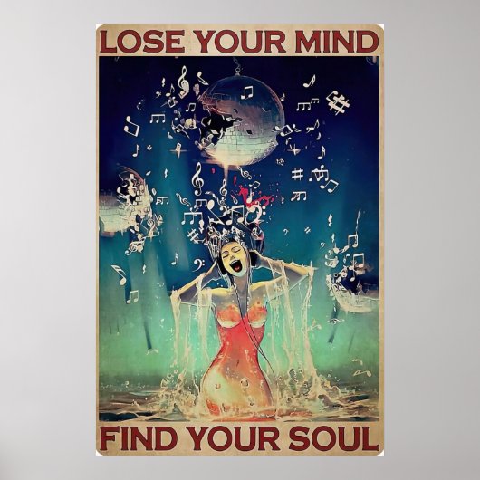 Lose your Mind Vind je Soul vintage Poster (Voorkant)