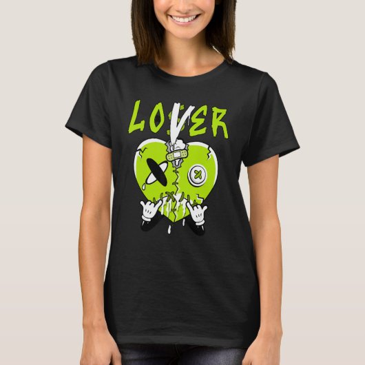 Loser Drip Green Heart Matching For Men Women T-shirt (Voorkant)