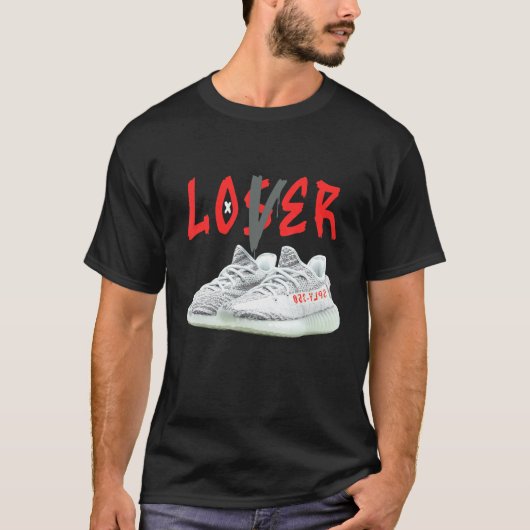 Loser Drip Schoenen Sneaker Match 350 V2 Blauwe Ti T-shirt (Voorkant)