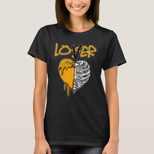Loser  Dripping Heart OG Yellow Toe 1s Matching T-shirt (Voorkant)