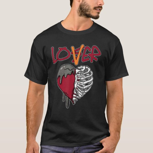 Loser  Dripping Heart Retro Cardinal Red 3s Matchi T-shirt (Voorkant)