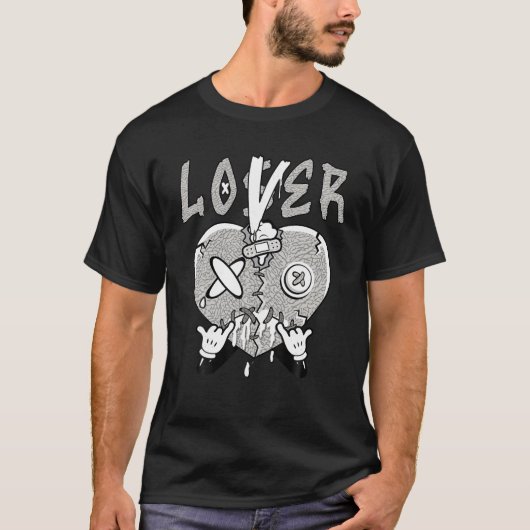 Loser grijs lover hart druppelen T-shirt voor mann (Voorkant)