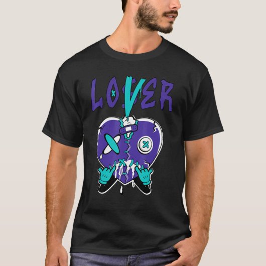 Loser  Heart Dripping Black Grape 1s Matching T-shirt (Voorkant)