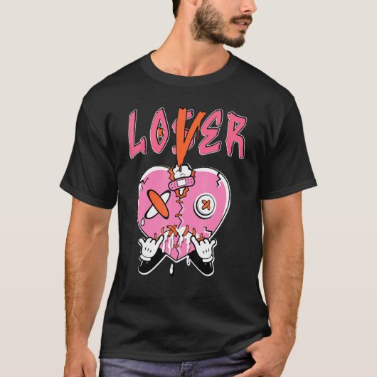Loser Heart Dripping GS Pinksicle 5s Matching T-shirt (Voorkant)