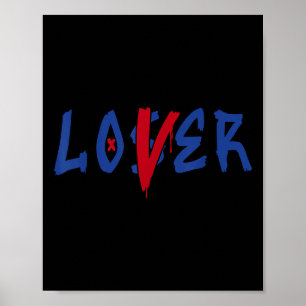 Loser Lover Drip T-shirt Blauw Kleur Rare Air Matc Poster