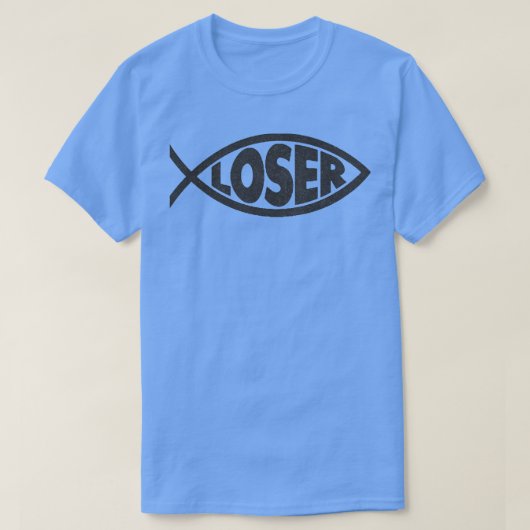 Loser Slacker 90s Jesus vis Zwart T-shirt (Design voorkant)
