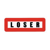 LOSER-verbodsbord Etiket (Voorkant)