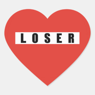 LOSER-verbodsbord Hart Sticker