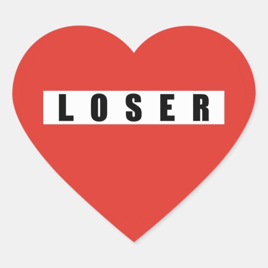 LOSER-verbodsbord Hart Sticker (Voorkant)