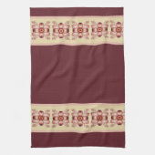 Losief florale geaccentueerde Bourgogne en crème Theedoek (Verticaal)