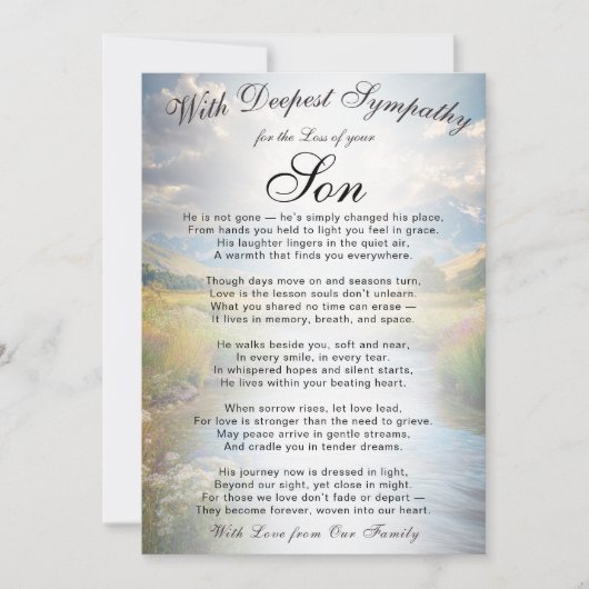Losing a Son Memorial  Kaart (Voorkant)
