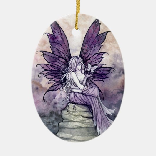 Loslaten van Fairy en Butterfly Art Keramisch Ornament (Voorkant)