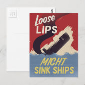 Loslippigheid kan schepen doen zinken briefkaart (Voorkant / Achterkant)