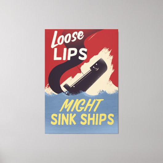Loslippigheid kan schepen doen zinken canvas afdruk (Voorkant)