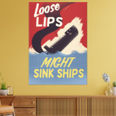 Loslippigheid kan schepen doen zinken canvas afdruk (Insitu (Woonkamer))
