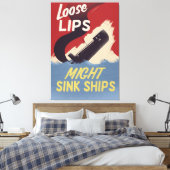 Loslippigheid kan schepen doen zinken canvas afdruk (Insitu (Slaapkamer))