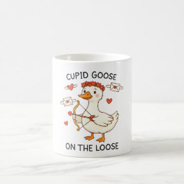 Loslopende Cupido Gans – Schattige Valentijn Gans Koffiemok