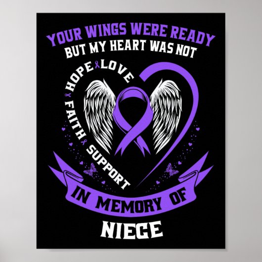 Loss Niece Overdose Awareness Day Items Addiction  Poster (Voorkant)