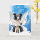 Loss of a Dog Border Collie Angel Pet Sympathy Kaart (Gele Bloem)
