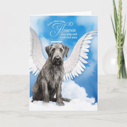 Loss of a Dog Irish Wolfhound Angel Pet Sympathy Kaart (Voorkant)