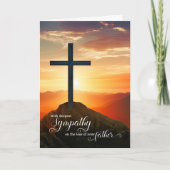 Loss of a Father Christian Sympathy Sunset Cross Kaart (Voorkant)