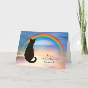 Loss of Black Cat Rainbow Sympathy Card Feestdagen Kaart
