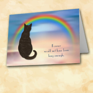 Loss of Black Cat Rainbow Sympathy Card Feestdagen Kaart