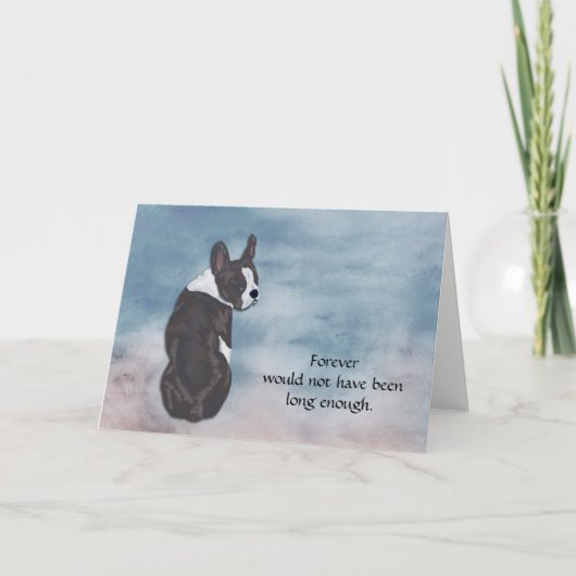 Loss of Boston Terrier Condolence Sympathy Card Feestdagen Kaart (Voorkant)