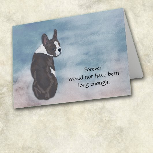 Loss of Boston Terrier Condolence Sympathy Card Feestdagen Kaart