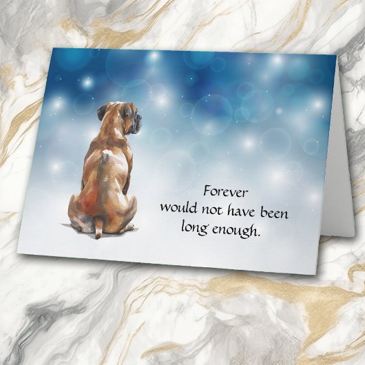 Loss of Boxer Night Starry Sky Sympathy Card Feestdagen Kaart