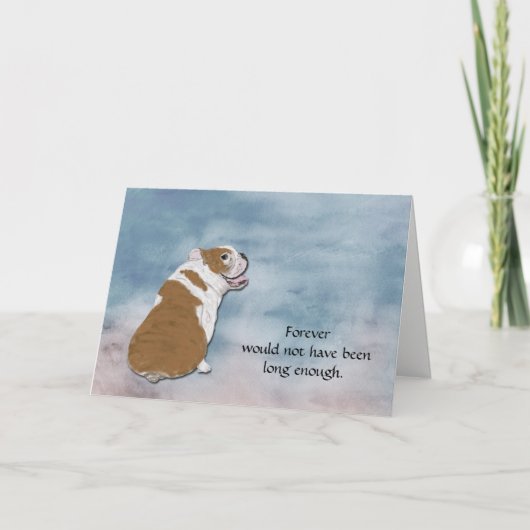 Loss of Bulldog Condolence Sympathy Card Feestdagen Kaart (Voorkant)