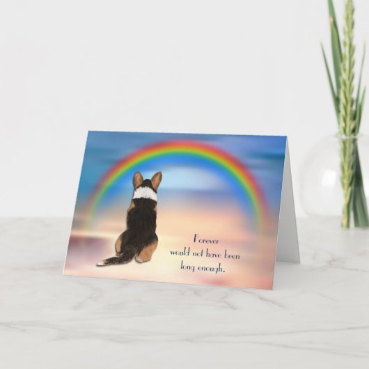 Loss of Cardigan Corgi Rainbow Sympathy Card Feestdagen Kaart (Voorkant)