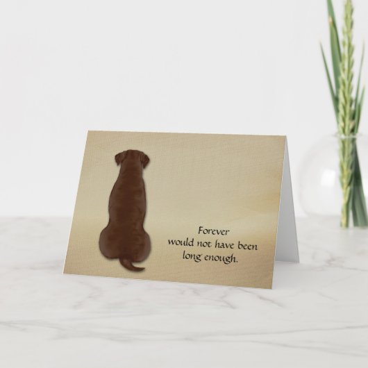 Loss of Chocolate Lab Condolence Sympathy Card Feestdagen Kaart (Voorkant)