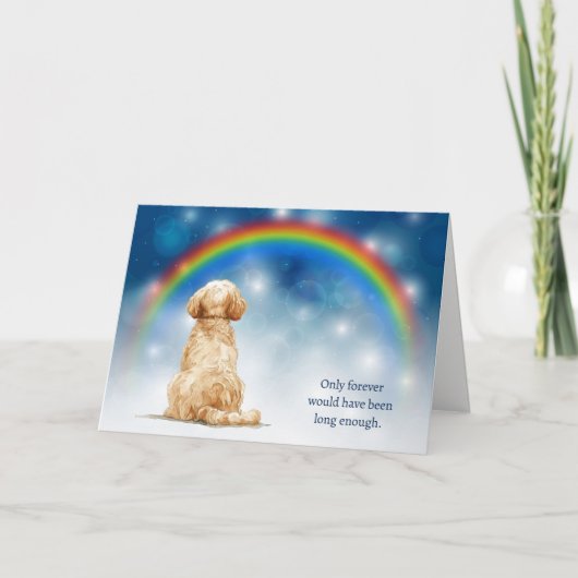Loss of Cockapoo Night Lights Rainbow Sympathy Feestdagen Kaart (Voorkant)