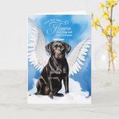 Loss of Dog Black Labrador Retriever Pet Sympathy Kaart (Gele Bloem)