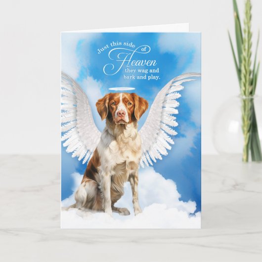 Loss of Dog Brittany Spaniel Pet Sympathy Kaart (Voorkant)
