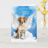 Loss of Dog Brittany Spaniel Pet Sympathy Kaart (Gele Bloem)