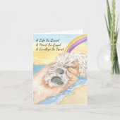 Loss of Dog Paw being Held By Hand With Rainbow  Kaart (Voorkant)