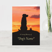 Loss of Dog Pet Sympathy Sunset Memorial Kaart (Voorkant)