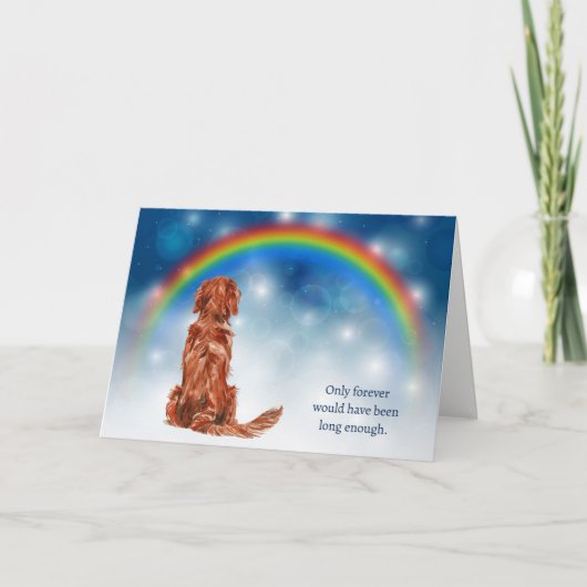 Loss of Irish Setter Dog Night Lights Sympathy Feestdagen Kaart (Voorkant)