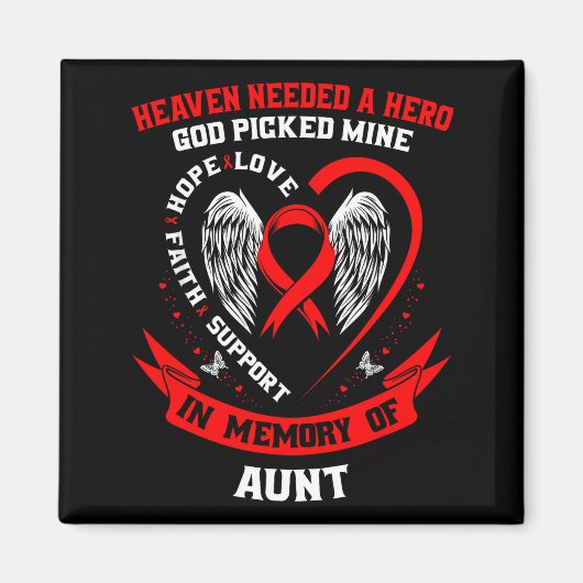 Loss Of Loved One Aunt Heart Disease Awareness Pro Magneet (Voorkant)