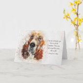 Loss of Pet Dog (Basset Hound) Custom Sympathy Kaart (Gele Bloem)