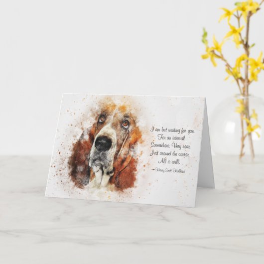 Loss of Pet Dog (Basset Hound) Custom Sympathy  Kaart (Gele Bloem)
