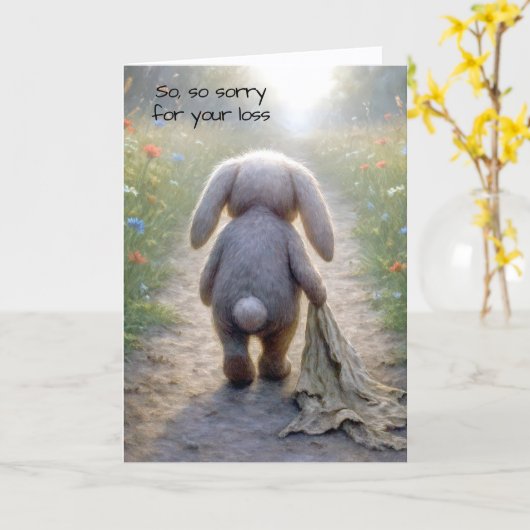 Loss of Pet Rabbit Sympathy Kaart (Gele Bloem)
