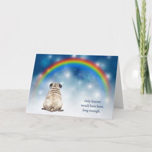 Loss of Pug Dog Night Lights Sympathy Feestdagen Kaart (Voorkant)