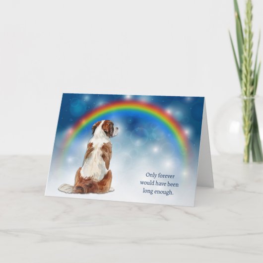 Loss of Saint Bernard Dog Night Lights Sympathy Feestdagen Kaart (Voorkant)