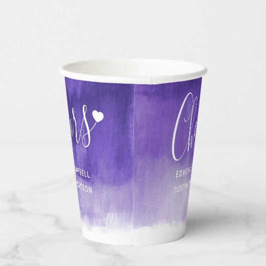 Losse abstracte paarse bruiloft papieren bekers (Rechts)