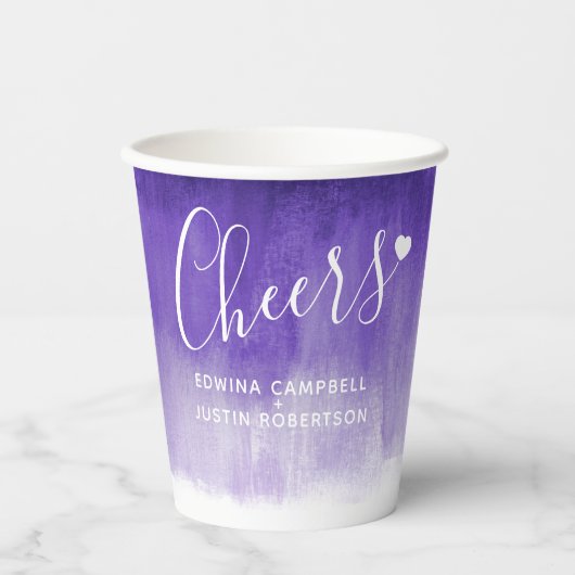 Losse abstracte paarse bruiloft papieren bekers (Voorkant)