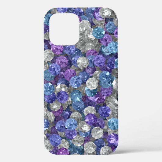 Losse blauwe en paarse edelstenen Case-Mate iPhone case (Achterkant)