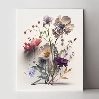 Losse bloemen poster